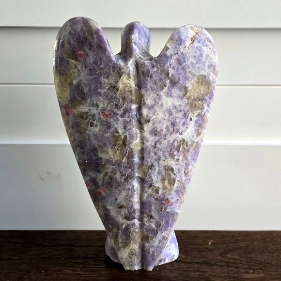 Etched Lepidolite Angel – Peace • Emotional Healing • Divine Support - Picture 3 of 5